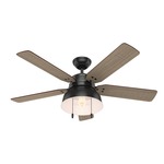 Mill Valley Outdoor Ceiling Fan with Light - Matte Black / Walnut Stripe / Medium Walnut