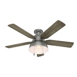 Mill Valley Low Profile Outdoor Ceiling Fan with Light - Matte Silver