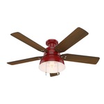 Mill Valley Low Profile Outdoor Ceiling Fan with Light - Barn Red