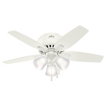 Newsome Low Profile Ceiling Fan with Light - Fresh White / Fresh White / Light Oak