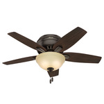 Newsome Low Profile Ceiling Fan with Bowl Light - Premier Bronze / Roasted Walnut / Yellow Walnut