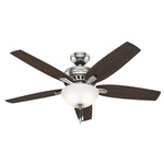 Newsome Ceiling Fan with Bowl Light - Brushed Nickel / Medium Walnut / Dark Walnut