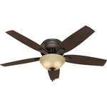 Newsome Low Profile Ceiling Fan with Bowl Light - Premier Bronze / Roasted Walnut / Yellow Walnut