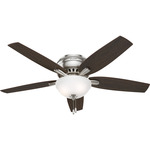 Newsome Low Profile Ceiling Fan with Bowl Light - Brushed Nickel / Medium Walnut / Dark Walnut