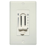 Fan/Light Dual Slide Wall Control with Preset - White