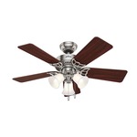 Southern Breeze Ceiling Fan with Light - Brushed Nickel