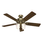 Studio Series Ceiling Fan with Light - Antique Brass