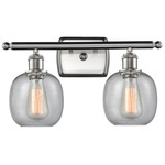Belfast Rectangle Canopy Bathroom Vanity Light - Brushed Satin Nickel / Clear Seedy