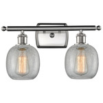 Belfast Rectangle Canopy Bathroom Vanity Light - Brushed Satin Nickel / Clear Crackle