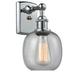 Belfast Rectangle Canopy Wall Light - Polished Chrome / Clear Seedy