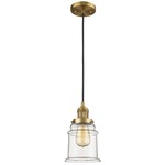 Canton Mini Pendant - Brushed Brass / Clear