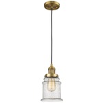 Canton Mini Pendant - Brushed Brass / Clear Seedy