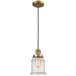 Canton Mini Pendant - Brushed Brass / Clear Seedy