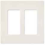 Claro Designer Style 2 Gang Wall Plate - Satin Biscuit