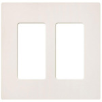 Claro Designer Style 2 Gang Wall Plate - Satin Biscuit