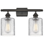 Cobbleskill Rectangle Canopy Bathroom Vanity Light - Oil Rubbed Bronze / Clear Ripple