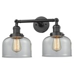 Large Bell Bathroom Vanity Light - Oil Rubbed Bronze / Clear