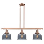 Large Bell Linear Pendant - Antique Copper / Smoked