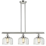 Large Bell Linear Pendant - Polished Nickel / Clear