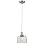 Bell Stem Hung Pendant - Satin Nickel / Clear