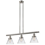 Cone Linear Pendant - Satin Nickel / Clear