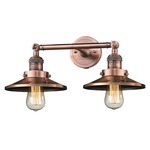 Railroad Bathroom 2 Light Vanity Light - Antique Copper