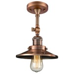 Railroad Adjustable Semi Flush Ceiling Light - Antique Copper