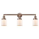 Small Bell Bathroom Vanity Light - Antique Copper / Matte White