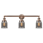 Small Bell Bathroom Vanity Light - Antique Copper / Smoked