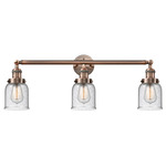 Small Bell Bathroom Vanity Light - Antique Copper / Clear Seedy
