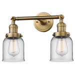 Small Bell Bathroom Vanity Light - Brushed Brass / Clear