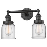 Small Bell Bathroom Vanity Light - Oil Rubbed Bronze / Clear