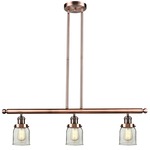 Small Bell Linear Pendant - Antique Copper / Clear