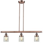 Small Bell Linear Pendant - Antique Copper / Clear