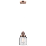 Small Bell Cord Mini Pendant - Antique Copper / Clear