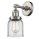 Bell Adjustable Wall Sconce - Satin Nickel / Clear