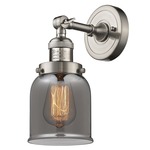 Bell Adjustable Wall Sconce - Satin Nickel / Smoked