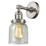 Bell Adjustable Wall Sconce - Satin Nickel / Clear Seedy