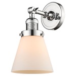 Small Cone Wall Light - Polished Chrome / Matte White