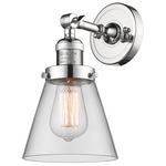 Small Cone Wall Light - Polished Chrome / Clear