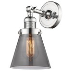 Small Cone Wall Light - Polished Chrome / Smoked