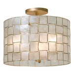 Roxy Semi Flush Ceiling Light - Oxidized Gold Leaf / Capiz Shell