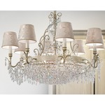 Glasse Chandelier - Ivory Pale Gold / Asfour Crystals