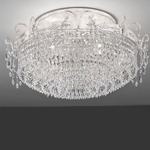 Glasse Semi Flush Ceiling Light - Ivory Pale Gold / Asfour Crystals