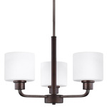 Canfield Chandelier - Bronze / Etched White