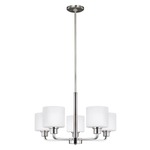 Canfield Chandelier - Brushed Nickel / Etched White