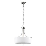 Canfield Pendant - Brushed Nickel / Etched Glass