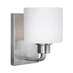 Canfield Wall Sconce - Brushed Nickel / Etched White