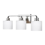 Canfield Bathroom Vanity Light - Brushed Nickel / Etched White