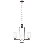 Franport Chandelier - Bronze / Etched Glass
